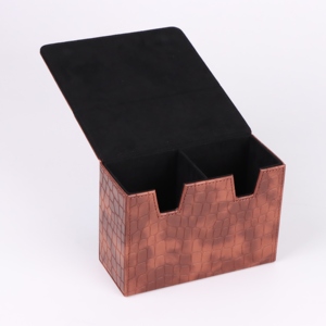 กล่องเก็บการ์ดหนัง PU ลายตารางสีน้ำตาลคุณภาพสูง ทนทานต่อรอยขีดข่วน แบบสั่งทำพิเศษ - Product Image 3