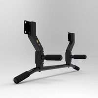 Barra de dominadas y flexiones TRYALL, resistente, negra, de acero, para montar en la pared, para uso en gimnasios domésticos y culturismo.
