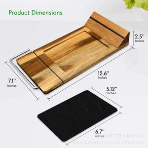 Acacia Wood <b>Cheese</b> Board With <b>Knives</b> <b>Set</b> For Home Use Durable Food Safe Cutting Tray - Product Image 4