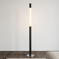 Lampadaire LED contemporain à commande tactile, hauteur réglable, intensité variable, style nordique moderne, aluminium argenté et noir, lumière chaude 3000K, facile à installer