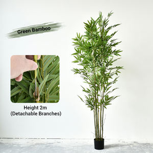 أشجار الخيزران الاصطناعية الصغيرة مع وعاء بما في ذلك جنوب هولي الذهبي الأرجواني الأخضر أصناف زخارف بلاستيكية في الهواء الطلق - Product Image 2