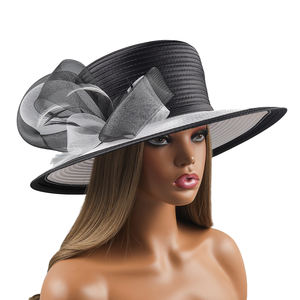 Unique Bowknot <span class=keywords><strong>Chic</strong></span> Party Hat Célébration Formelle Premium Église Chapeau Tissu Personnalisé Kentucky Derby Chapeau pour Femmes Décoration - Product Image 1
