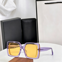 Lunettes de soleil unisexes carrées à monture intégrale avec verres dégradés et protection UV pour les activités de plein air, la plage et la pêche