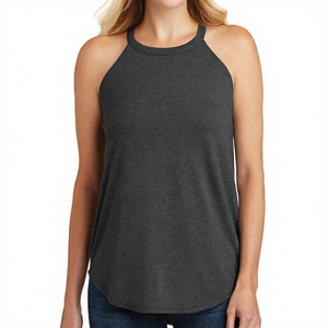 Débardeur décontracté respirant et écologique anti-boulochage pour femme en toile, col rond, 140g, polyester/coton, séchage rapide - Product Image 2