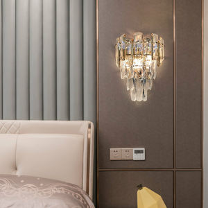 Offre Spéciale hôtel lumière chambre chevet nordique intérieur couleur or k9 cristal moderne appliques luxe pour la maison - Product Image 1