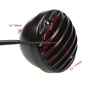 Luz Trasera Redonda de Metal Negra <span class=keywords><strong>para</strong></span> Motocicleta RTS con Soporte <span class=keywords><strong>para</strong></span> Placa de Matrícula - Product Image 4