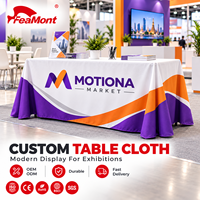 Housse de table pour salon professionnel FEAMONT, nappe d'exposition personnalisée, en spandex polyester, 4ft 6ft 8ft, affichage publicitaire, vente en gros