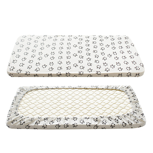 Personnalisé couleur unie motif imprimé ensemble de literie bébé respirant Bébé lit drap housse - Product Image 1