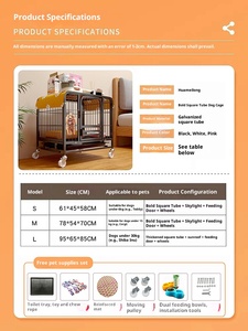 Con Chó Nhỏ Trung Bình Con Chó Trong Nhà Cũi Với Nhà Vệ Sinh Rắn Nhựa Nút Đóng Cửa Thân Thiện Với Môi Vật Nuôi Lồng - Product Image 4