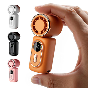 Factory Wholesale 3000mAh Bladeless Portable Wearable Rechargeable Lighting Mini <b>Fan</b> with Clip Digital Display for Outdoor Use - Product Image 1