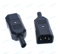 Adaptateur en ligne AC 250V 10A IEC C14 mâle vers C13 femelle, bornes à 3 broches, en ABS, certifié CE, pour connecteurs de prises d'alimentation