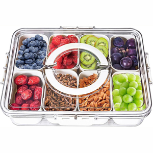 Sealed Snackle <b>Storage</b> <b>Box</b> <b>With</b> Divider Plastic Divided Serving Tray Snackle <b>Box</b> Container <b>With</b> <b>Lid</b> - Product Image 1