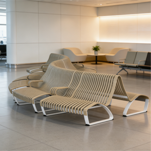 Banc en bois au design élégant ML-W066, confortable, pour plusieurs personnes, idéal pour les bureaux, les halls d'accueil, les salons et les espaces communautaires - Product Image 4