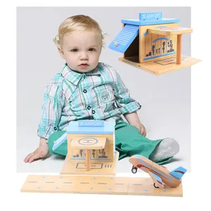 Kidpik最新设计玩具零售教育建设机场 (包括飞机) 木制拼图玩具车儿童益智玩具