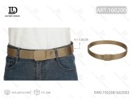 Cinturón Tejido para Hombre de 4.0 cm x 125 cm con Hebilla de Plástico Color Caqui para Uso Casual - Product Image 1
