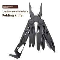 Pince multifonction pliable 3CR13 avec allume-feu, coupe-corde, manche squeletté en acier inoxydable – Outil EDC pour le camping et la survie en extérieur