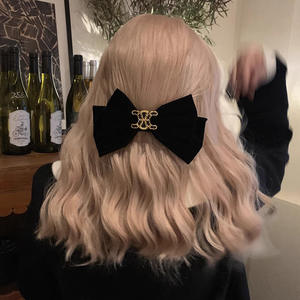 Personnalisé CELI Bijoux Style Vintage Noir Grand Arc De Cheveux Velours Clip Ruban Coréen Épingles À Cheveux Barrette Accessoires De Cheveux - Product Image 2