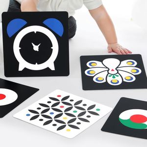 Stimulations visuelles pour nouveau-nés, développement sensoriel du cerveau, cartes mémoire contrastées noir et blanc, cartes mémoire colorées pour bébés - Product Image 3