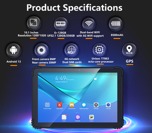 OEM 10.1 \ "unisoc T616 <span class=keywords><strong>Android</strong></span> 13 4 gam LTE <span class=keywords><strong>GPS</strong></span> Beidou IP68 NFC 6 gam + 128GB 1920x1200IPS IP68 gồ ghề máy tính bảng từ Trung Quốc nhà máy - Product Image 3