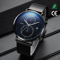 Display Jam Tangan Kuarsa Pria, Set Hadiah dengan Kotak OEM Gaya Mewah S9710G Tahan Air