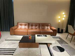 Juego de Sofá y Mesa de Centro de Cuero de Lujo para Decoración de Sala de Estar, Juego de Mesa de Centro para Espacios Pequeños - Product Image 3