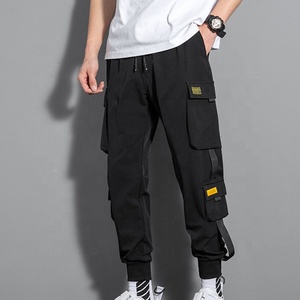 <span class=keywords><strong>Pantalon</strong></span> de sport décontracté en coton pour homme, coupe ajustée, couleur unie, style hip-hop - Product Image 4