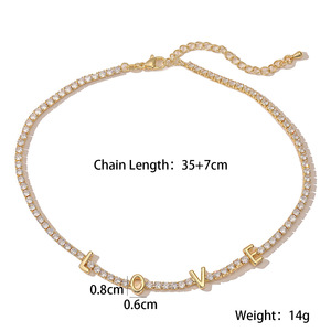 Collana da Tennis con catena di zirconi in oro placcato oro 18K Love mamma - Product Image 6