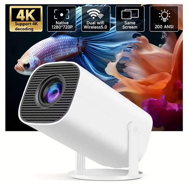 HY300 Pro Projector Android 11 Portable Home Theater Portable Outdoor Movie Projector with Built-in Speaker Proyector Beamer