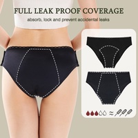 Culottes menstruelles hipster taille basse pour femmes, réutilisables, taille ajustable, respirantes, en coton biologique, anti-fuites, sans coutures, antibactériennes