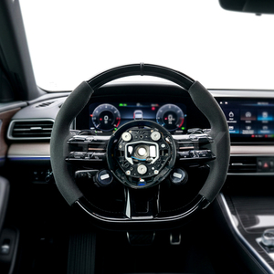 พวงมาลัยคาร์บอนไฟเบอร์และอัลคันทาร่า/หนังแบบกำหนดเองสำหรับ <span class=keywords><strong>Mercedes</strong></span>-Benz AMG <span class=keywords><strong>S</strong></span>-<span class=keywords><strong>Class</strong></span> W223/W222 C-<span class=keywords><strong>Class</strong></span> W204/W205/W206 - Product Image 1