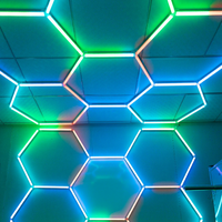 Éclairage hexagonal rvb variable, barre de magasin de Gym, boîte de nuit, Design Led, plafond lumineux