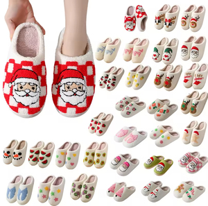 Customized Fluffy Popular Christmas Plush Indoor <strong>Slippers</strong> Winter Warm Bedroom <strong>Slippers</strong> <strong>Xmas</strong> <strong>Slipper</strong> - Product Image 1