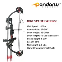 Arc à poulies PANDARUS DUKE VI pour adolescents débutants, 15-29lbs, droitier/gaucher, pour le tir sur cible, les loisirs, la pratique et les jeux de tir à l'arc