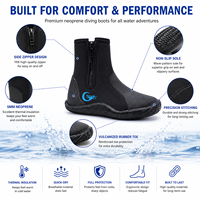 Bottes de plongée YONSUB 5 mm pour adultes unisexes, bottes de plongée classiques à tige haute en néoprène de qualité supérieure pour la plongée en eau froide, la plongée avec tuba et la natation