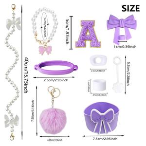 Ensemble d'accessoires pour gobelets <span class=keywords><strong>Stanley</strong></span> de 30 oz et 40 oz avec poignée, comprenant une sangle perlée, un nœud, un embout de paille et des décorations de base. - Product Image 6