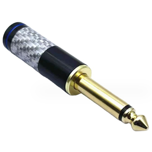Enchufe macho mono chapado en oro de 6,35mm con conectores de audio de carcasa de fibra de carbono - Product Image 4