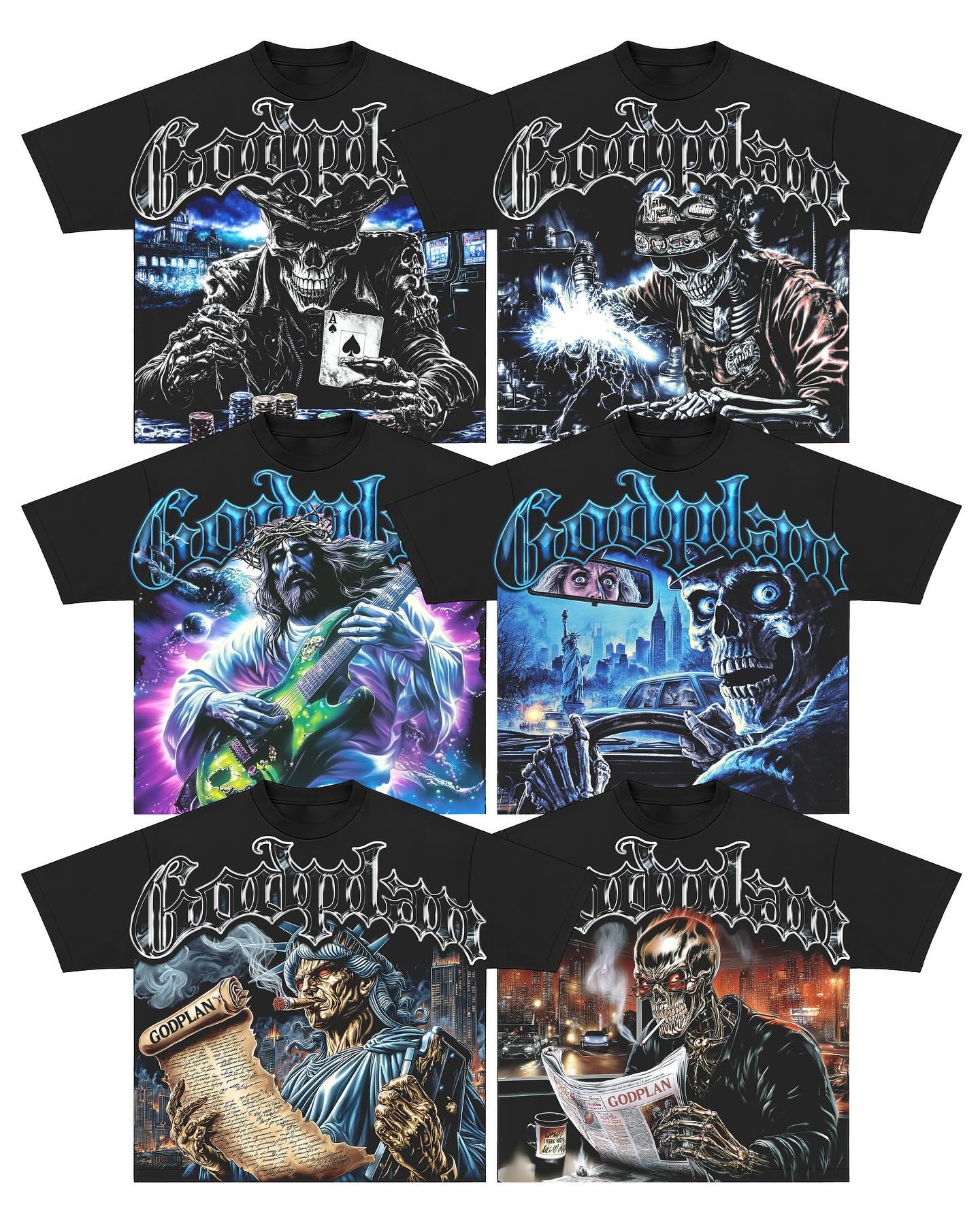 Black Sublimation Graphic T-shirts for Men