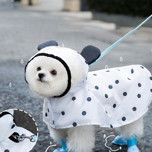 개 비옷 조정 가능한 개 비 재킷 투명 후드 방수 개 비 코트 판초 반사 보관 포켓 - Product Image 3