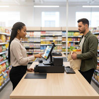 Vente directe d'usine de système de point de vente tout-en-un avec écran tactile haute définition et étanche de 15 pouces pour caisse enregistreuse de magasin de détail