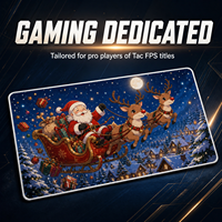 Tapis de souris de jeu de Noël 90x40cm 3mm, tapis de bureau, design animé traîneau du Père Noël, base en mousse PU antidérapante, cadeau de Noël pour les joueurs