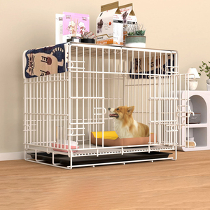 Dog <b>Cage</b> Small Dog Household with Toilet Folding Iron <b>Cage</b> <b>Cat</b> <b>Cage</b> Bunny <b>Cage</b> Chicken <b>Cage</b> Pet <b>Cage</b> One Piece - Product Image 1