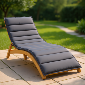 Cojín para Tumbona Antracita 100% Poliéster para Exterior Rectangular Acolchado Extraíble Lavable para Todas las Estaciones - Product Image 2