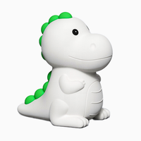 Lampe créative en silicone à double couleur en forme de dinosaure, lumière colorée, lumière chaude, veilleuse pour enfants et mères