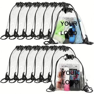 Bolsa con Cordón de PVC Impermeable de Alta Calidad, Mochila Transparente Portátil con Cordón para Viajes - Product Image 1