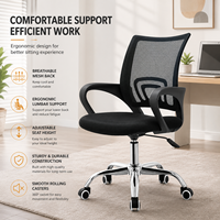 Chaise de bureau ergonomique moderne pour cadres, réglable en hauteur, pivotante, en tissu maillé, avec appui-tête fixe, base en acier inoxydable - Utilisation à domicile/au bureau