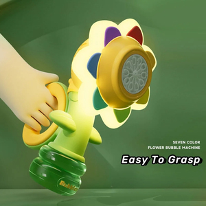 <b>Bubble</b> Machine Toy Automatic Sunflower Shaking Head Adjustment Light Dancing One Key <b>Bubble</b> Maker Toy for <b>Kids</b> - Product Image 4