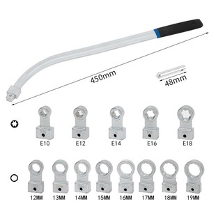 เครื่องมือถอดและติดตั้งสายพานพร้อมประแจปรับความตึง พร้อมอะแดปเตอร์ขับ E10/12/14/16/18 สำหรับการปรับสายพานเครื่องยนต์ - Product Image 4