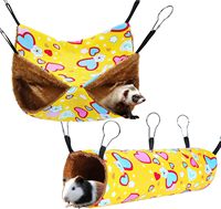 Nouvel ensemble de hamac de luxe en velours pour furets et rats, lit cachette pour cochon d'Inde, jouets doux pour hamsters, tunnels et tubes suspendus pour cage, accessoires pour animaux de compagnie