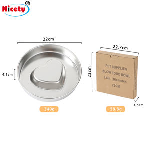 Mangkuk Anjing Ramah Lingkungan 985ml Baja Anti Karat Perak 22cm Model Love Slow Feeder Tahan Lama & Anti Gigit Mudah Dibersihkan Untuk Makanan Basah & Kering - Product Image 6