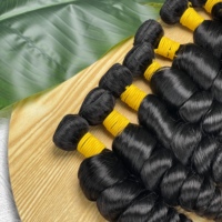 Cheveux vierges non traités du Cambodge en gros, grade 12A, 100% naturels, cuticules alignées, mèches de cheveux humains bruts à ondulations lâches